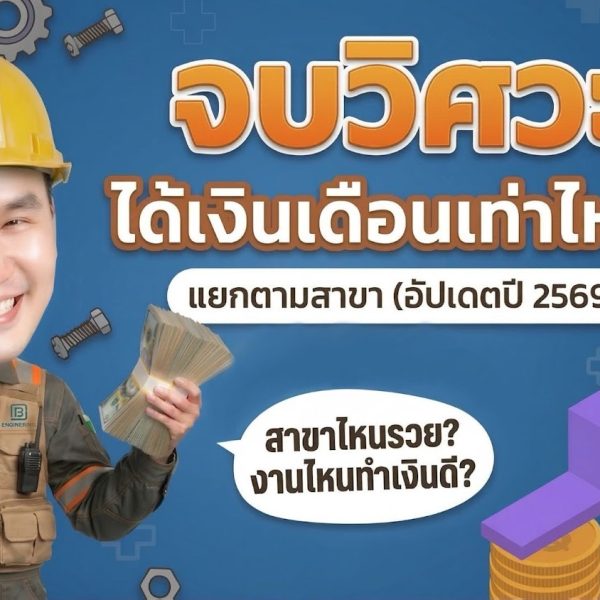 จบวิศวะ เงินเดือนเท่าไหร่? อัปเดตปี 2569 แยกตามสาขา (จบใหม่-Senior)