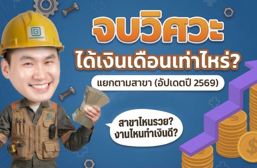 จบวิศวะ เงินเดือนเท่าไหร่? อัปเดตปี 2569 แยกตามสาขา (จบใหม่-Senior)