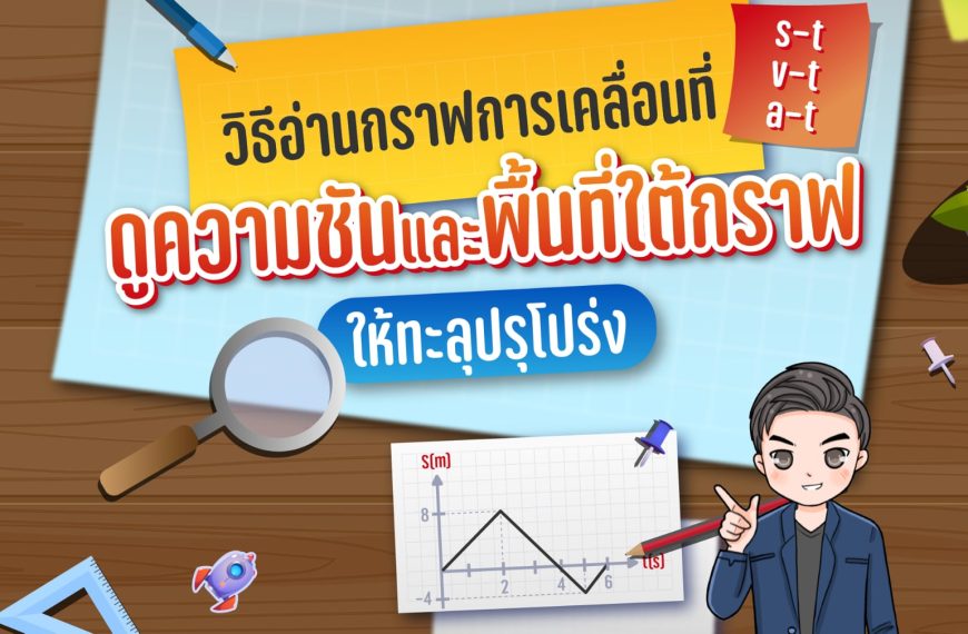 วิธีอ่านกราฟการเคลื่อนที่ (s-t, v-t, a-t) ดูความชันและพื้นที่ใต้กราฟ ให้ทะลุปรุโปร่ง